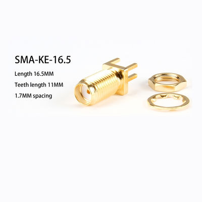SMA-KE-16.5 Gold Plated Female Connector Straight For PCB Mounting Wifi Antenna Connector